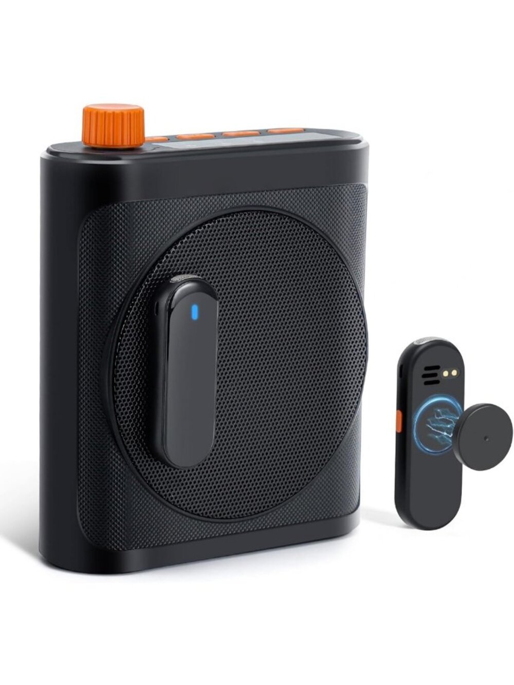 Portable Voice Amplifier with Dual Wireless Lavalier Mics & Noise Reduction